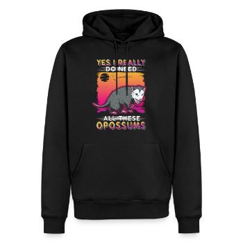Opossum Geschenk Possum Beutelratte - Männer Premium Bio Hoodie - Schwarz - Vorne - Nico (187cm)