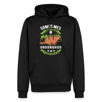 Murmeltier Groundhog Day Waldmurmeltier - Männer Premium Bio Hoodie - Schwarz - Vorne - Nico (187cm)