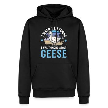 Oies Oies Oie Éleveuse Oie - Sweat à capuche Premium bio Homme - noir - Devant - Nico (187cm)