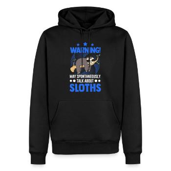 Avertissement de paresseux - Sweat à capuche Premium bio Homme - noir - Devant - Nico (187cm)