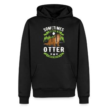 Otter Geschenk Fischotter Seeotter - Männer Premium Bio Hoodie - Schwarz - Vorne - Nico (187cm)