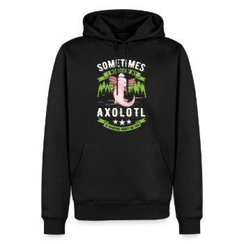Axolotl Queue Cadeau Amphibien Axolotl - Sweat à capuche Premium bio Homme - noir - Devant - Nico (187cm)