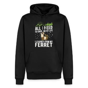 Frettchen Spruch Ferret - Männer Premium Bio Hoodie - Schwarz - Vorne - Nico (187cm)