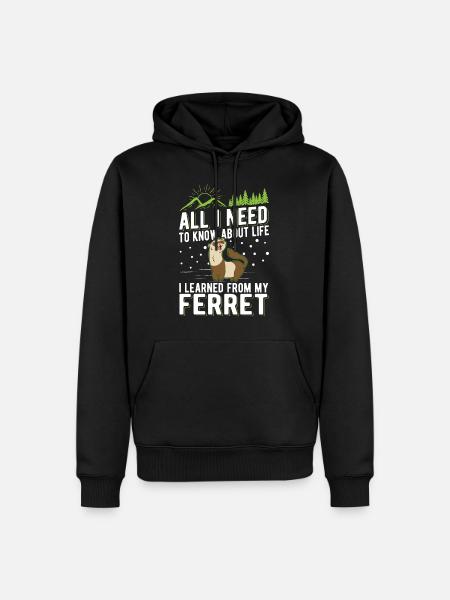 Frettchen Spruch Ferret - Männer Premium Bio Hoodie - Schwarz