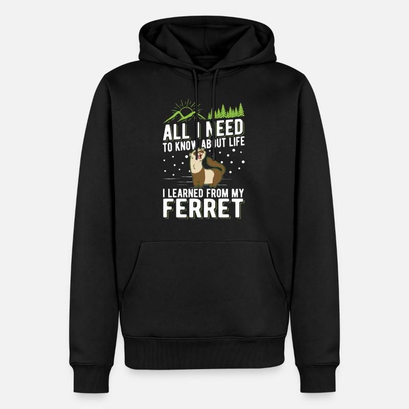 Frettchen Spruch Ferret - Männer Premium Bio Hoodie - Schwarz