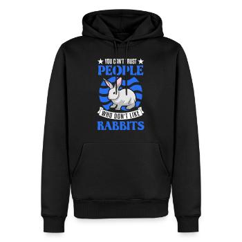 Lapin Lapin Lapin Lapin - Sweat à capuche Premium bio Homme - noir - Devant - Nico (187cm)