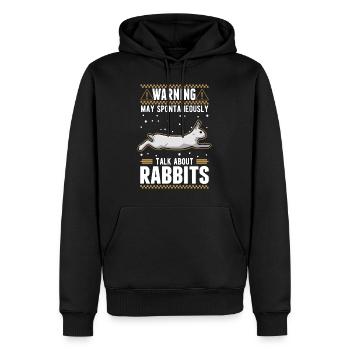 Lapin lapin lapin lapin - Sweat à capuche Premium bio Homme - noir - Devant - Nico (187cm)