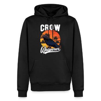 Corbeaux Chuchoteur Corbeau Corbeau Corbeau Éleveur - Sweat à capuche Premium bio Homme - noir - Devant - Nico (187cm)
