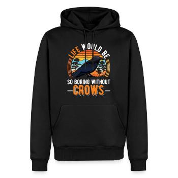 Corbeau Corbeau Corbeau Corbeau Gardant Corbeau Éleveur - Sweat à capuche Premium bio Homme - noir - Devant - Nico (187cm)