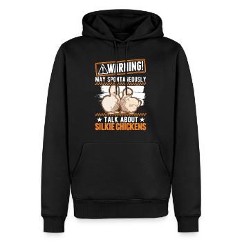 Avertissement Silkie Poulet Silkie Poulet - Sweat à capuche Premium bio Homme - noir - Devant - Nico (187cm)