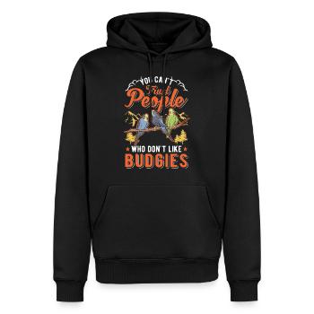Wellensittich Geschenk Welli Nymphensittich - Männer Premium Bio Hoodie - Schwarz - Vorne - Nico (187cm)