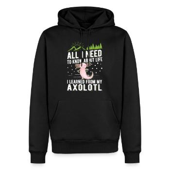 Axolotl Cadeau Amphibien à queue - Sweat à capuche Premium bio Homme - noir - Devant - Nico (187cm)
