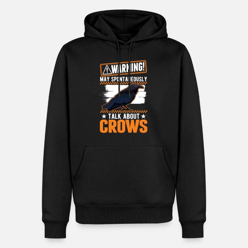 Warnung Krähe Geschenk Rabe Rabenkrähe - Männer Premium Bio Hoodie - Schwarz