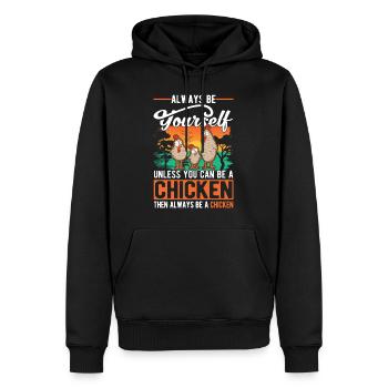 Poulets Élevage de poulets Éleveur de poulet - Sweat à capuche Premium bio Homme - noir - Devant - Nico (187cm)