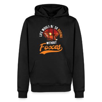 Life would be so boring without Foxes Fuchs - Men’s Premium Organic Hoodie - black - Front - Nico (187cm)