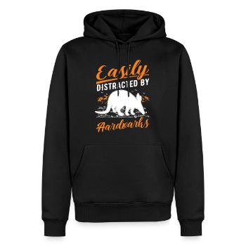 Facilement distrait par Aardvarks Aardvark - Sweat à capuche Premium bio Homme - noir - Devant - Nico (187cm)