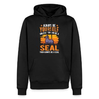 Cadeau de phoque Lion de mer Lion de mer - Sweat à capuche Premium bio Homme - noir - Devant - Nico (187cm)