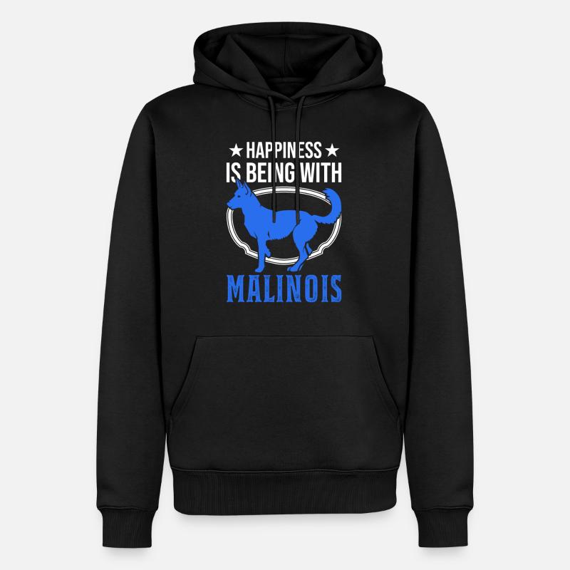 Malinois Bonheur Malines Herder - Sweat à capuche Premium bio Homme - noir