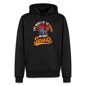 La vie serait si ennuyeuse sans Seal Sea Lion Robbe - Sweat à capuche Premium bio Homme - noir - Devant - Nico (187cm)