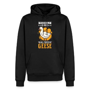 Yes I really do need all these Geese Geese Goose Goose - Men’s Premium Organic Hoodie - black - Front - Nico (187cm)
