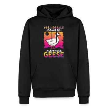 Yes I really do need all these Geese Geese Goose Goose - Men’s Premium Organic Hoodie - black - Front - Nico (187cm)