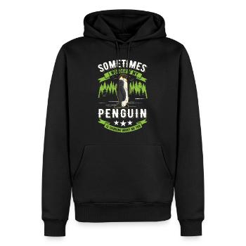 Pinguin Penguin Kaiserpinguin - Männer Premium Bio Hoodie - Schwarz - Vorne - Nico (187cm)