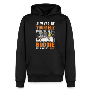 Toujours être toi-même Perruche perruche - Sweat à capuche Premium bio Homme - noir - Devant - Nico (187cm)