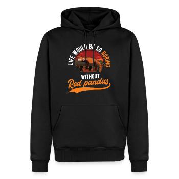 Cadeau Red Panda - Sweat à capuche Premium bio Homme - noir - Devant - Nico (187cm)