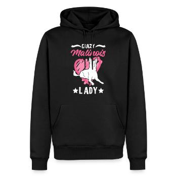 Crazy Malinois lady Mechelse Herder - Sweat à capuche Premium bio Homme - noir - Devant - Nico (187cm)