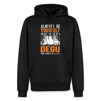 Always be yourself Degu Walddegu - Männer Premium Bio Hoodie - Schwarz - Vorne - Nico (187cm)