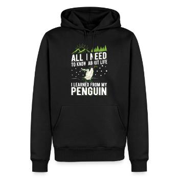 Pingouin Cadeau Pingouin - Sweat à capuche Premium bio Homme - noir - Devant - Nico (187cm)