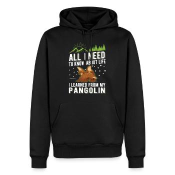 Pangolin Cadeau Pangolin - Sweat à capuche Premium bio Homme - noir - Devant - Nico (187cm)