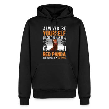 Roter Panda Geschenk Red Panda - Männer Premium Bio Hoodie - Schwarz - Vorne - Nico (187cm)
