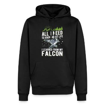 Falcon Gift Falcon Breeding Falcon Breeder Falconer - Men’s Premium Organic Hoodie - black - Front - Nico (187cm)