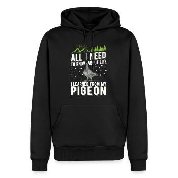 Taube Taubenzüchter Stadttaube - Männer Premium Bio Hoodie - Schwarz - Vorne - Nico (187cm)