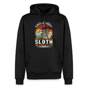 Sois toujours toi-même Sloth Faultier - Sweat à capuche Premium bio Homme - noir - Devant - Nico (187cm)