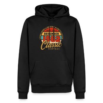 Retro 40 Jahre Dezember 1982 Geburtstag Vintage - Männer Premium Bio Hoodie - Schwarz - Vorne - Nico (187cm)