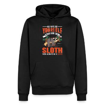 Sois toujours toi-même Sloth Faultier - Sweat à capuche Premium bio Homme - noir - Devant - Nico (187cm)