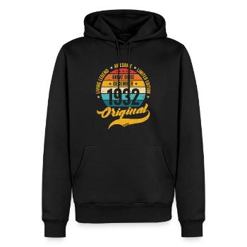 Retro 90 Years December 1932 Birthday Vintage - Männer Premium Bio Hoodie - Schwarz - Vorne - Nico (187cm)
