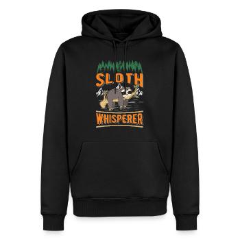Faultier Flüsterer Sloth Whisperer - Sweat à capuche Premium bio Homme - noir - Devant - Nico (187cm)