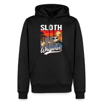 Faultier Flüsterer Sloth Whisperer - Sweat à capuche Premium bio Homme - noir - Devant - Nico (187cm)