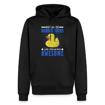 Because Rubber Ducks are freaking awesome - Men’s Premium Organic Hoodie - black - Front - Nico (187cm)
