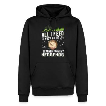 Igel Geschenk Stacheligel - Männer Premium Bio Hoodie - Schwarz - Vorne - Nico (187cm)