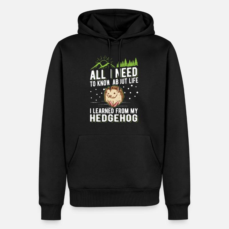 Igel Geschenk Stacheligel - Männer Premium Bio Hoodie - Schwarz