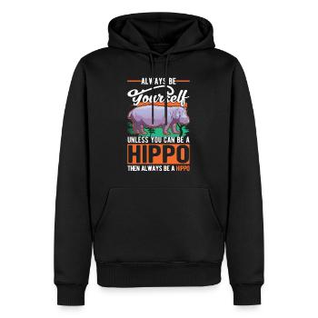 Soyez toujours vous-même hippopotame hippopotame hippopotame - Sweat à capuche Premium bio Homme - noir - Devant - Nico (187cm)