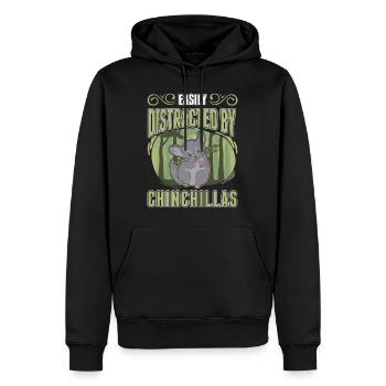 Easily distracted by Chinchillas - Männer Premium Bio Hoodie - Schwarz - Vorne - Nico (187cm)