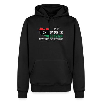 Nothing Scares Me Libyan Wife Libya - Men’s Premium Organic Hoodie - black - Front - Nico (187cm)