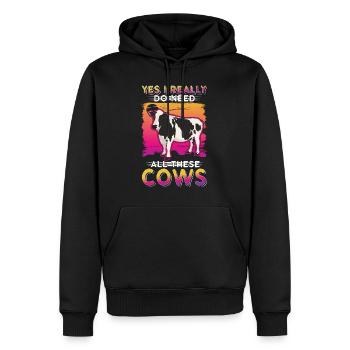 Kuh Rinderzüchter Landwirt Kühe Bauer - Männer Premium Bio Hoodie - Schwarz - Vorne - Nico (187cm)