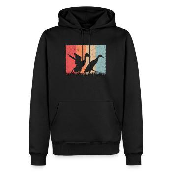 Indian Running Duck Retro Bottle Duck Vintage - Sweat à capuche Premium bio Homme - noir - Devant - Nico (187cm)