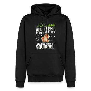 Écureuil Cadeau Écureuil Gris - Sweat à capuche Premium bio Homme - noir - Devant - Nico (187cm)
